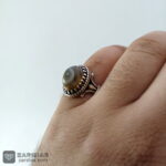 عکس انگشتر باباقوری نقره 925 با رکاب ماشینی