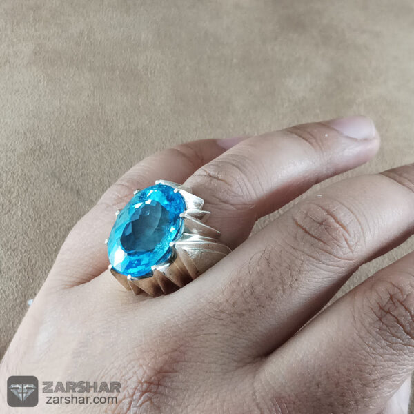 عکس انگشتر توپاز آبی