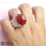 عکس انگشتر عقیق یمنی سرخ خوش رنگ