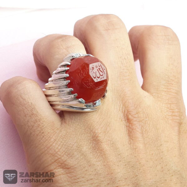 عکس انگشتر عقیق یمنی سرخ خوش رنگ