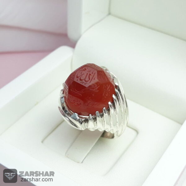 عکس انگشتر عقیق یمنی سرخ خوش رنگ