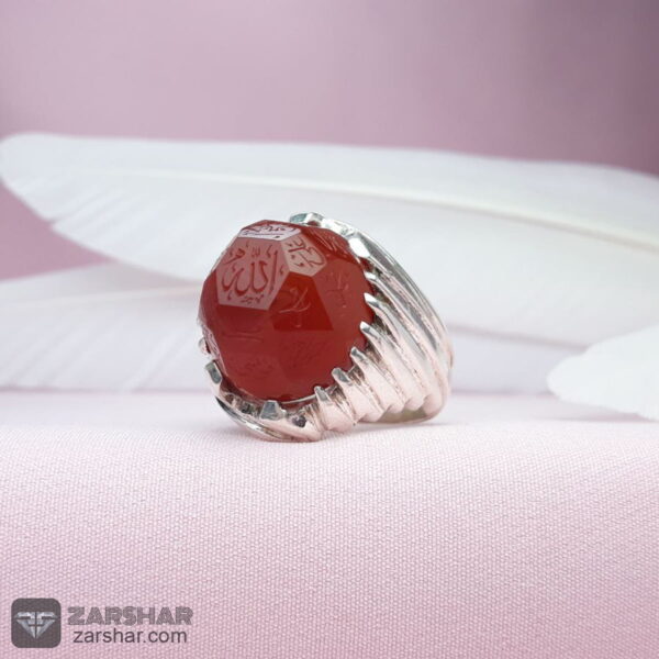 عکس انگشتر عقیق یمنی سرخ خوش رنگ
