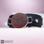 عکس دستبند چرمی عقیق قرمز افوض امری الی الله ان الله بصیر بالعباد