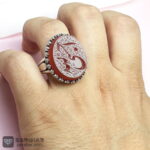 عکس انگشتر عقیق قرمز خطی