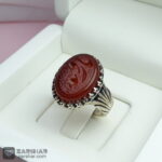 عکس انگشتر عقیق قرمز خطی یا رقیه