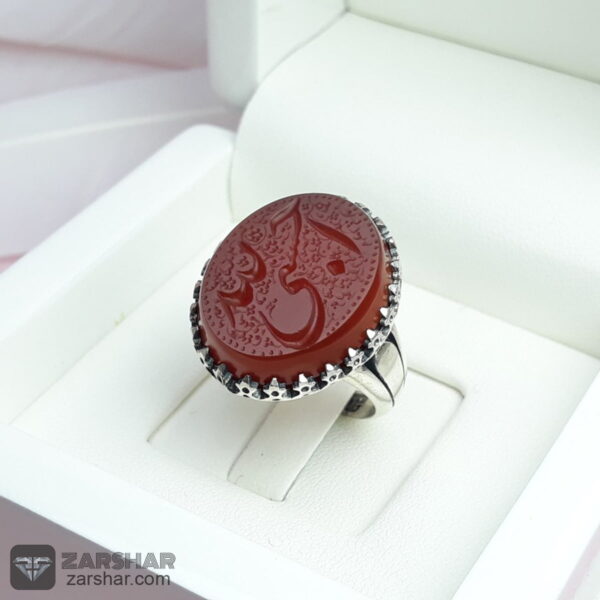 انگشتر عقیق قرمز خطی عکس انگشتر عقیق قرمز خطی