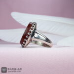 عکس انگشتر عقیق قرمز خطی