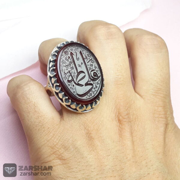 عکس انگشتر عقیق کبدی خراسانی خطی