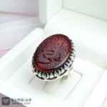 عکس انگشتر عقیق کبدی خراسانی خطی