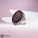 عکس انگشتر عقیق کبدی خراسانی خطی