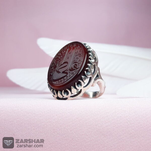 عکس انگشتر عقیق کبدی خراسانی خطی