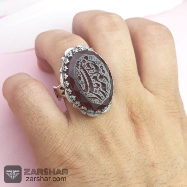 عکس انگشتر عقیق کبدی خراسانی خطی یا زهرای مظلومه