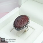 عکس انگشتر عقیق کبدی خراسانی خطی یا زهرای مظلومه