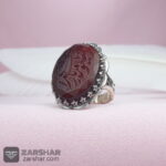 عکس انگشتر عقیق کبدی خراسانی خطی یا زهرای مظلومه