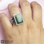 عکس انگشتر یشم‌ یمنی چهارگوش 12.5 گرم