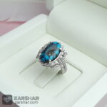 عکس انگشتر زنانه فیروزه نیشابوری با روکش آب رادیوم