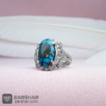 عکس انگشتر زنانه فیروزه نیشابوری با روکش آب رادیوم
