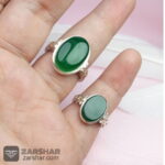 عکس انگشتر ست عقیق سبز طرح صفوی