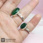عکس انگشتر ست عقیق سبز طرح صفوی