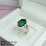 عکس انگشتر ست عقیق سبز طرح صفوی