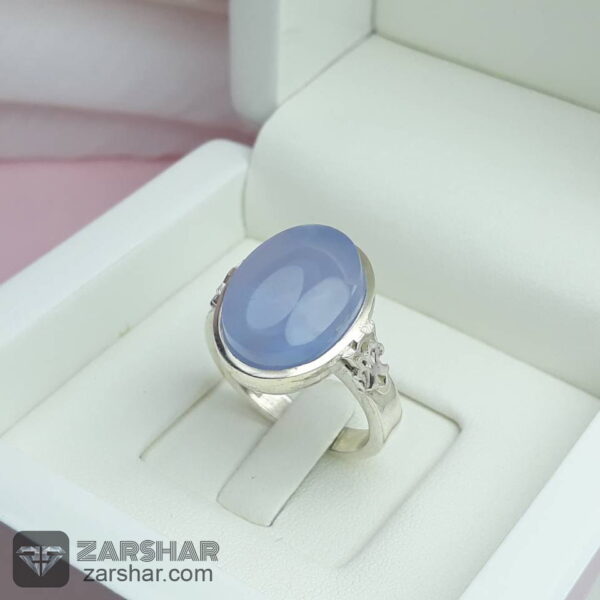 عکس انگشتر ست عقیق یمنی کبود طرح صفوی