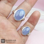 عکس انگشتر ست عقیق یمنی کبود طرح صفوی