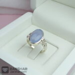 عکس انگشتر ست عقیق یمنی کبود طرح صفوی