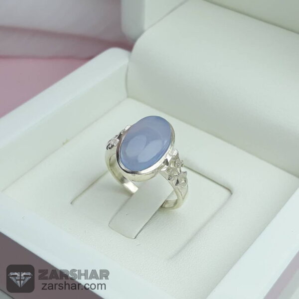 عکس انگشتر ست عقیق یمنی کبود طرح صفوی