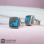 عکس انگشتر ست فیروزه نیشابوری چهارگوش مربعی همراه حرز امام جواد و تربت امام حسین