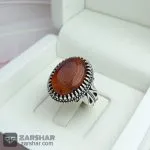 عکس انگشتر عقیق یمنی خطی وان یکاد و آیت الکرسی