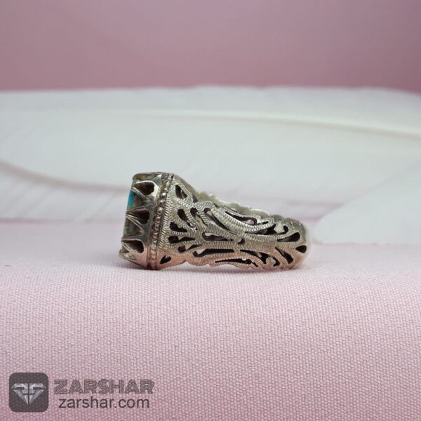 عکس انگشتر فیروزه نیشابوری چهارگوش