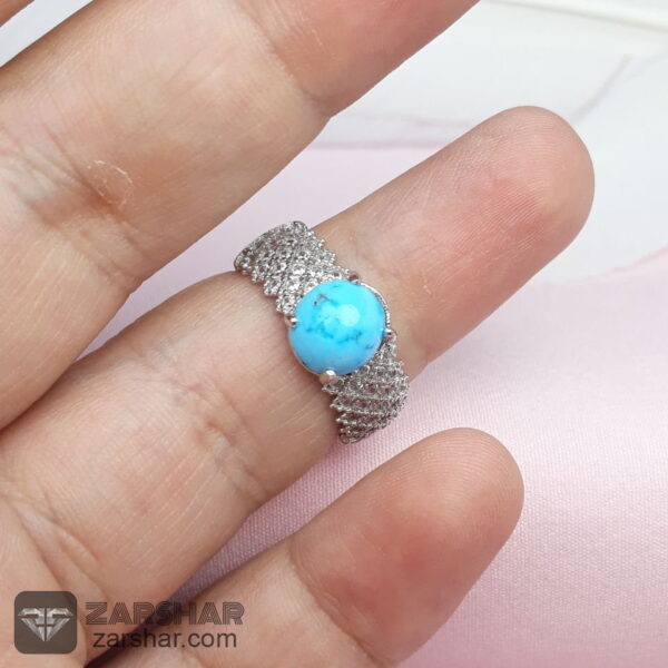 عکس انگشتر زنانه فیروزه نیشابوری خوشرنگ