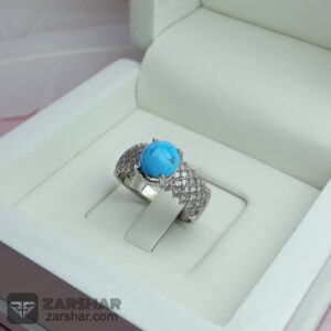 عکس انگشتر زنانه فیروزه نیشابوری خوشرنگ