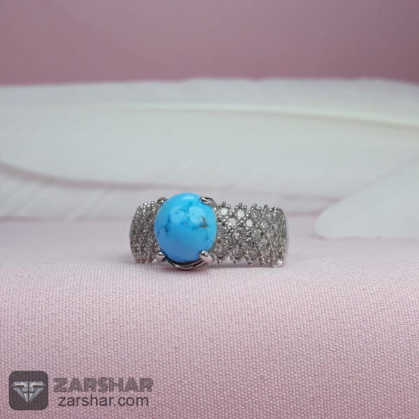 عکس انگشتر زنانه فیروزه نیشابوری خوشرنگ