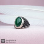 عکس انگشتر مردانه عقیق سبز اسپرت