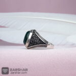 عکس انگشتر مردانه عقیق سبز اسپرت