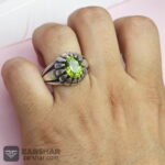 عکس انگشتر زبرجد مردانه چنگ دار