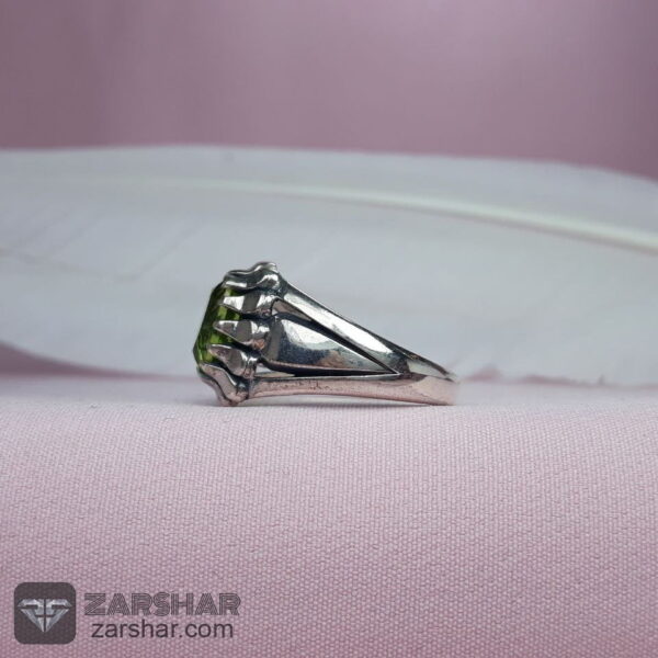 عکس انگشتر زبرجد مردانه چنگ دار