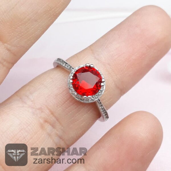 عکس انگشتر زنانه طرح یاقوت سرخ خارجی