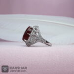عکس انگشتر زنانه عقیق یمنی سرخ رگه دار