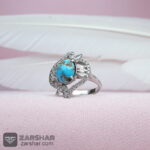 عکس انگشتر زنانه فیروزه نیشابوری با روکش اب رادیوم