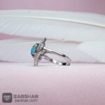 عکس انگشتر زنانه فیروزه نیشابوری با روکش اب رادیوم