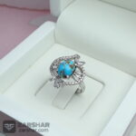 عکس انگشتر زنانه فیروزه نیشابوری با روکش اب رادیوم