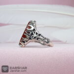 عکس انگشتر عقیق دو رنگ حکاکی یا فاطمه الزهرا چنگ اشکی