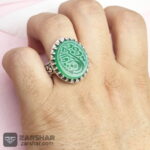عکس انگشتر عقیق سبز حکاکی یا صاحب الزمان