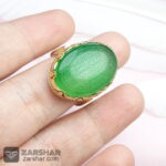 عکس انگشتر عقیق سبز خطی ایت الکرسی