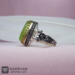 عکس انگشتر عقیق سبز کاهویی خطی الله و پنج تن