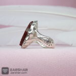 عکس انگشتر عقیق قرمز خطی یا حسین تراش شمسه