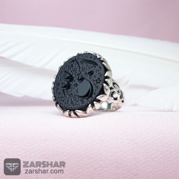 عکس انگشتر عقیق مشکی حکاکی حسبی الله