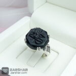 عکس انگشتر عقیق مشکی خطی حسبی الله